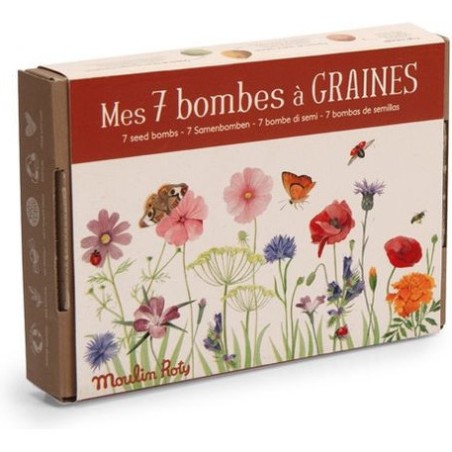 Coffret 7 bombes à graines Le jardin du Moulin - Moulin Roty