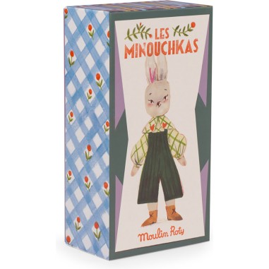 Lapin 27 cm - Nine - Les Minouchkas - Peluche douce française - Moulin Roty