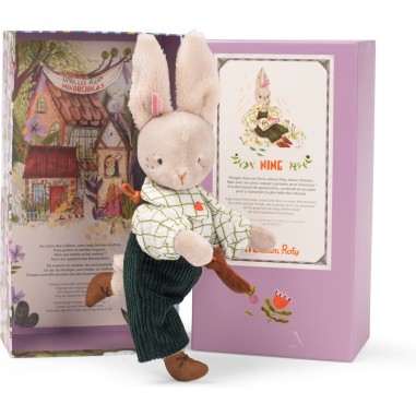 Lapin 27 cm - Nine - Les Minouchkas - Peluche douce française - Moulin Roty