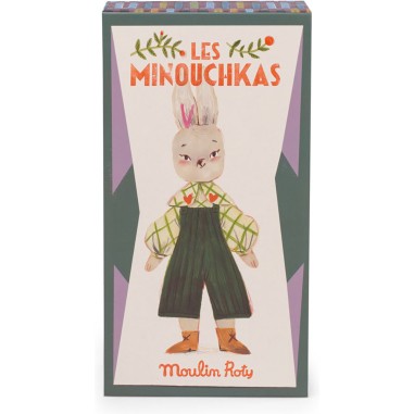 Lapin 27 cm - Nine - Les Minouchkas - Peluche douce française - Moulin Roty