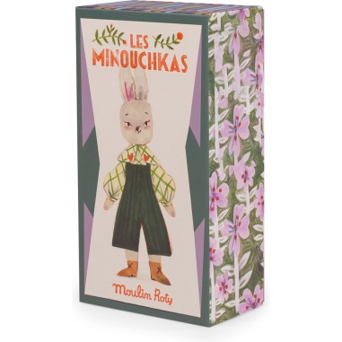 Lapin 27 cm - Nine - Les Minouchkas - Peluche douce française - Moulin Roty