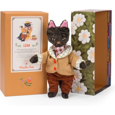 Chat 24 cm - Léon - Les Minouchkas - Peluche Douce Française - Moulin Roty