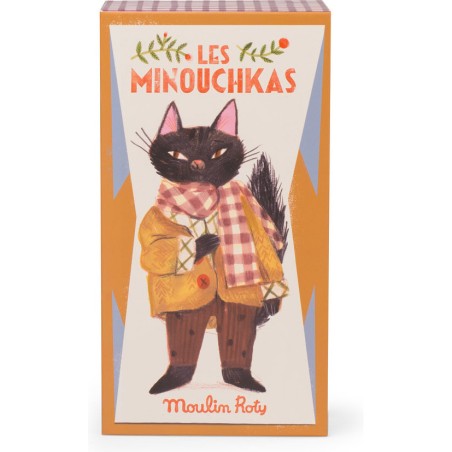 Chat 24 cm - Léon - Les Minouchkas - Peluche Douce Française - Moulin Roty