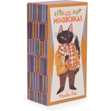 Chat 24 cm - Léon - Les Minouchkas - Peluche Douce Française - Moulin Roty