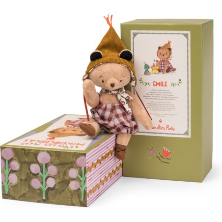 Petit Ours 23 cm - Emile - Les Minouchkas - Peluche douce française - Moulin Roty