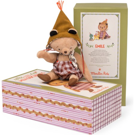 Petit Ours 23 cm - Emile - Les Minouchkas - Peluche douce française - Moulin Roty