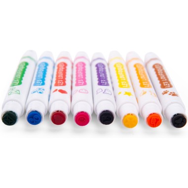 Feutres avec tampons 8 pcs - Les Loufoques - Écriture & Dessin - Moulin Roty