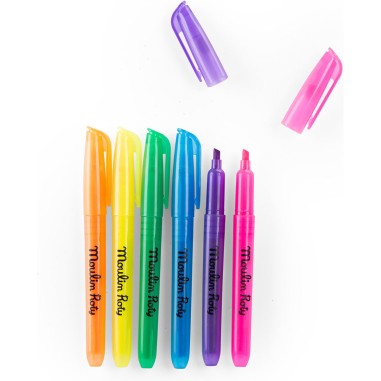 Feutres Fluos 6 pcs - Néon - Les Loufoques - Écriture & Dessin - Moulin Roty