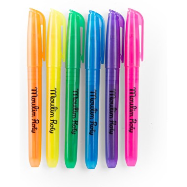 Feutres Fluos 6 pcs - Néon - Les Loufoques - Écriture & Dessin - Moulin Roty