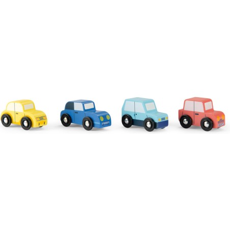 4 Voitures en bois - Avenue du Moulin - Voitures - Moulin Roty