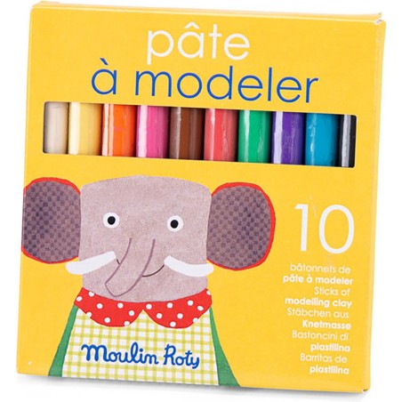 10 bâtonnets de pâte à modeler Les Popipop - Moulin Roty