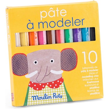 10 bâtonnets de pâte à modeler Les Popipop - Moulin Roty