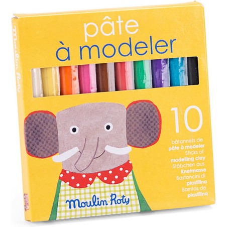 10 bâtonnets de pâte à modeler Les Popipop - Moulin Roty