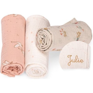 Set de 3 langes imprimés La petite école de danse - Moulin Roty