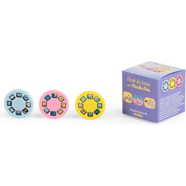 Boîte de 3 disques pour lampe à histoire Croque-Bisous Ecole des loisirs - Moulin Roty
