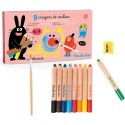 9 Crayons de Couleur 3en1 - Les Schmouks - Moulin Roty