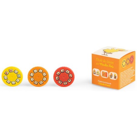 Boîte de 3 disques pour Lampe à histoire Tromboline et Foulbazar Ecole des loisirs - Moulin Roty