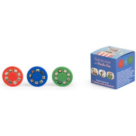 Boîte de 3 disques pour Lampe à histoire Chien pourri Ecole des loisirs - Moulin Roty