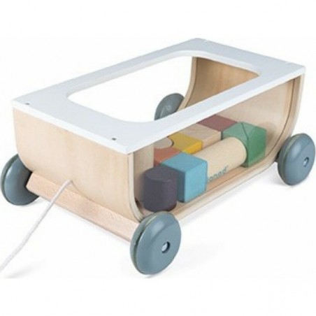 Cubes en bois bébé - Chariot à tirer Sweet Cocoon Janod
