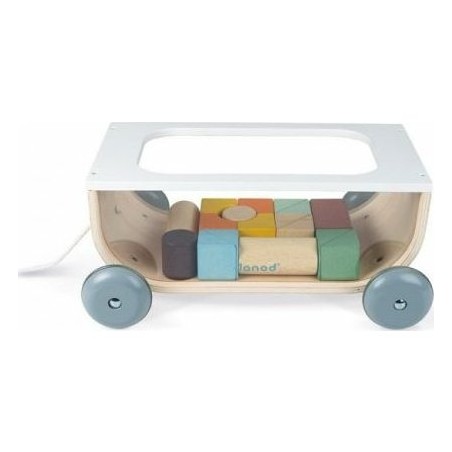 Cubes en bois bébé - Chariot à tirer Sweet Cocoon Janod