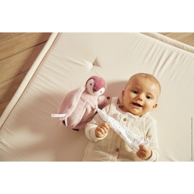 Peluche à bisous manchot rose - Kaloo