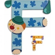 Lettre Bois Clown F