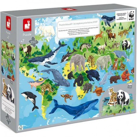 Puzzle animaux menacés et en danger WWF - Janod