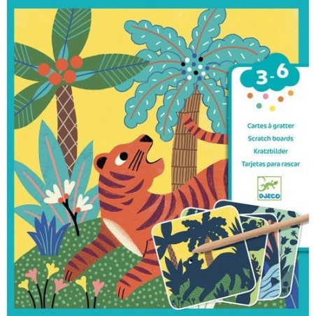 Cartes à gratter animaux sauvages - loisirs créatifs Djeco