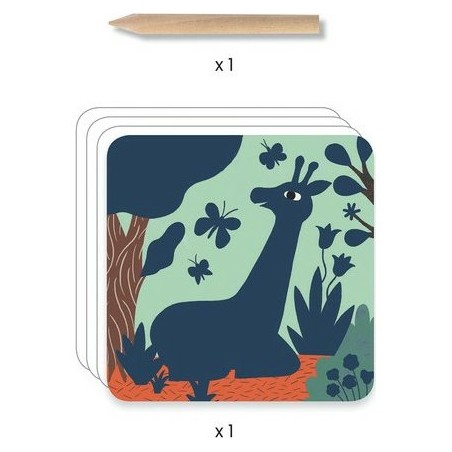 Cartes à gratter animaux sauvages - loisirs créatifs Djeco