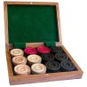 Carrom : Set de 24 pions en coffret palissandre - Carrom Art