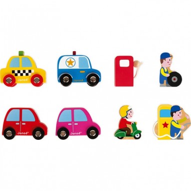 Garage jouet en bois enfant - station de lavage et station service