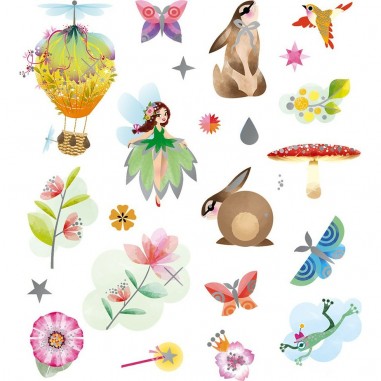 Ensemble d'autocollants Fées Fleurs - Défilé de Mode Janod