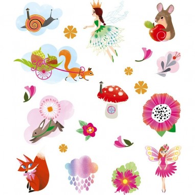 Ensemble d'autocollants Fées Fleurs - Défilé de Mode Janod