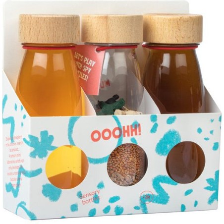 3 bouteilles sensorielles bois et forêt - Petit Boum