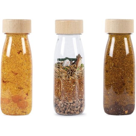 3 bouteilles sensorielles bois et forêt - Petit Boum