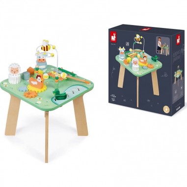 Toys Table d'activites avec Piste en Bois - Blanc - Piste de Jeux