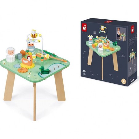 Table d'activité en bois - Ferme - Jolie Prairie - Janod