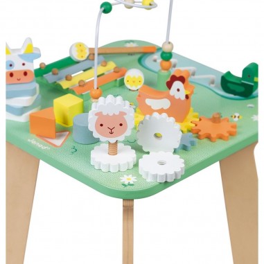 Table d'activité en bois - Ferme - Jolie Prairie - Janod