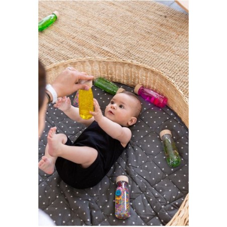 Bouteille sensorielle float jaune - 0 à 3 ans - Petit Boum
