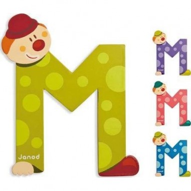 Lettre Bois Clown M - Janod Lettre Bois Clown M - Janod