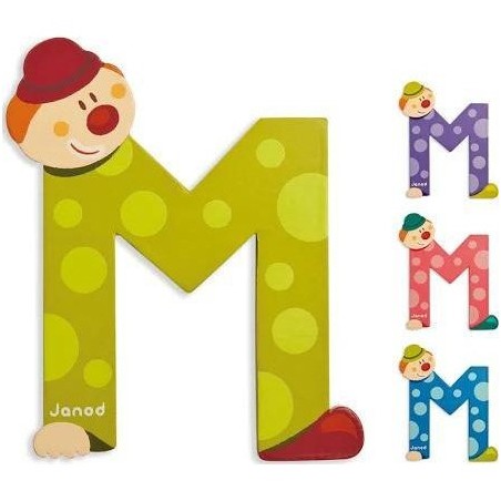 Lettre Bois Clown M