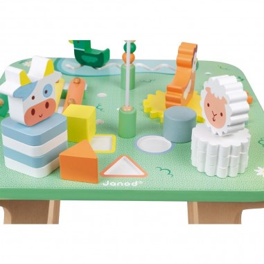 Table d'activité en bois - Ferme - Jolie Prairie - Janod