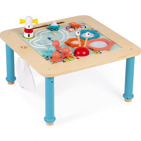Table d'activité bébé évolutive avec tableau magnétique réglable en hauteur
