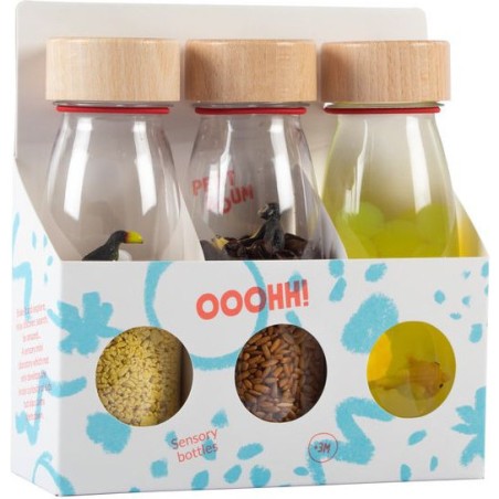 3 bouteilles sensorielles tropical - 0 à 3 ans - Petit Boum