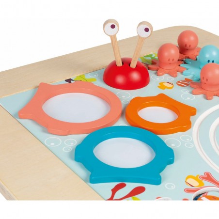 Table d'activité bébé évolutive avec tableau magnétique réglable en hauteur