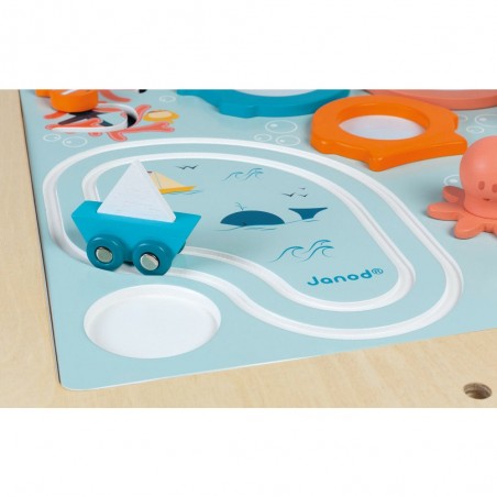 Table d'activité bébé évolutive avec tableau magnétique réglable en hauteur