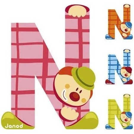 Lettre Bois Clown N