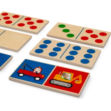 Jeu de dominos véhicules en bois Les Popipop - Moulin Roty