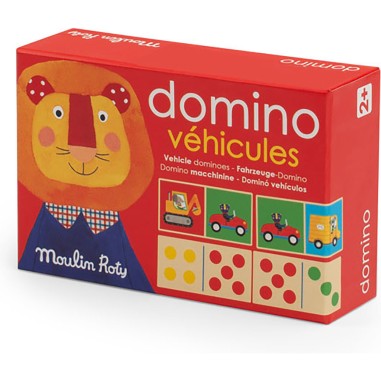 Jeu de dominos véhicules en bois Les Popipop - Moulin Roty