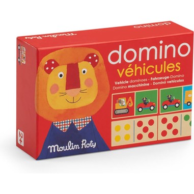 Jeu de dominos véhicules en bois Les Popipop - Moulin Roty